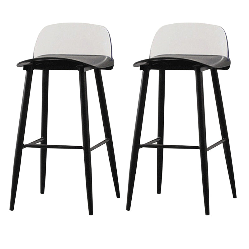 Coffee Shop Footrest Scandinavian Stool Matte Finish Plastic Barstool Black Clear 2 Piece Set Bar Stool(30"H) Clearhalo 'Bar Furniture' 'Bar Stools' 'bar_stools' 'furn' 'furn_bar_stools' 'Furniture' 'furniture_bar_stools' 'Kitchen & Dining Furniture' 5034054