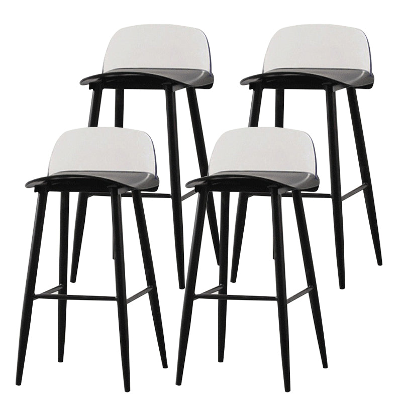 Coffee Shop Footrest Scandinavian Stool Matte Finish Plastic Barstool Black Clear 4 Piece Set Bar Stool(30"H) Clearhalo 'Bar Furniture' 'Bar Stools' 'bar_stools' 'furn' 'furn_bar_stools' 'Furniture' 'furniture_bar_stools' 'Kitchen & Dining Furniture' 5034055