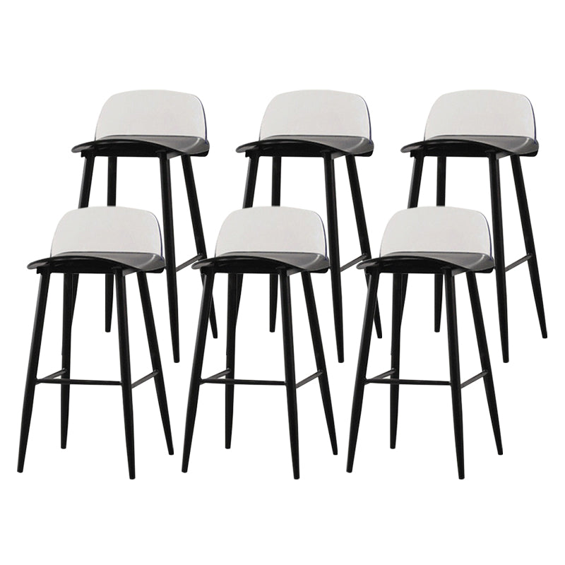 Coffee Shop Footrest Scandinavian Stool Matte Finish Plastic Barstool Black Clear 6 Piece Set Bar Stool(30"H) Clearhalo 'Bar Furniture' 'Bar Stools' 'bar_stools' 'furn' 'furn_bar_stools' 'Furniture' 'furniture_bar_stools' 'Kitchen & Dining Furniture' 5034056
