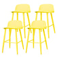 Coffee Shop Footrest Scandinavian Stool Matte Finish Plastic Barstool Yellow 4 Piece Set Counter Stool (23.5"H) Clearhalo 'Bar Furniture' 'Bar Stools' 'bar_stools' 'furn' 'furn_bar_stools' 'Furniture' 'furniture_bar_stools' 'Kitchen & Dining Furniture' 5034059
