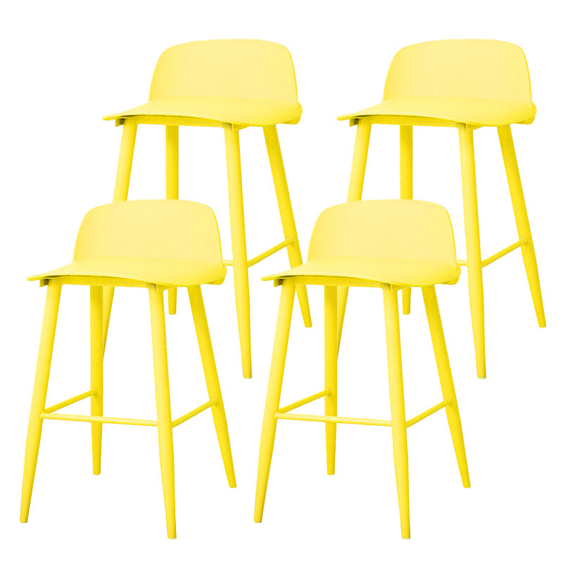 Coffee Shop Footrest Scandinavian Stool Matte Finish Plastic Barstool Yellow 4 Piece Set Counter Stool (23.5"H) Clearhalo 'Bar Furniture' 'Bar Stools' 'bar_stools' 'furn' 'furn_bar_stools' 'Furniture' 'furniture_bar_stools' 'Kitchen & Dining Furniture' 5034059