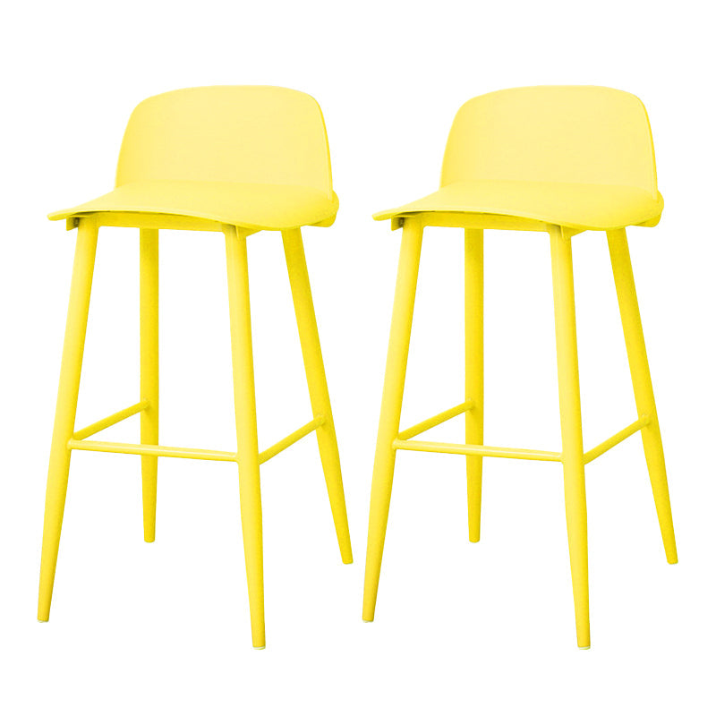 Coffee Shop Footrest Scandinavian Stool Matte Finish Plastic Barstool Yellow 2 Piece Set Bar Stool(30"H) Clearhalo 'Bar Furniture' 'Bar Stools' 'bar_stools' 'furn' 'furn_bar_stools' 'Furniture' 'furniture_bar_stools' 'Kitchen & Dining Furniture' 5034062