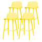 Coffee Shop Footrest Scandinavian Stool Matte Finish Plastic Barstool Yellow 4 Piece Set Bar Stool(30"H) Clearhalo 'Bar Furniture' 'Bar Stools' 'bar_stools' 'furn' 'furn_bar_stools' 'Furniture' 'furniture_bar_stools' 'Kitchen & Dining Furniture' 5034063