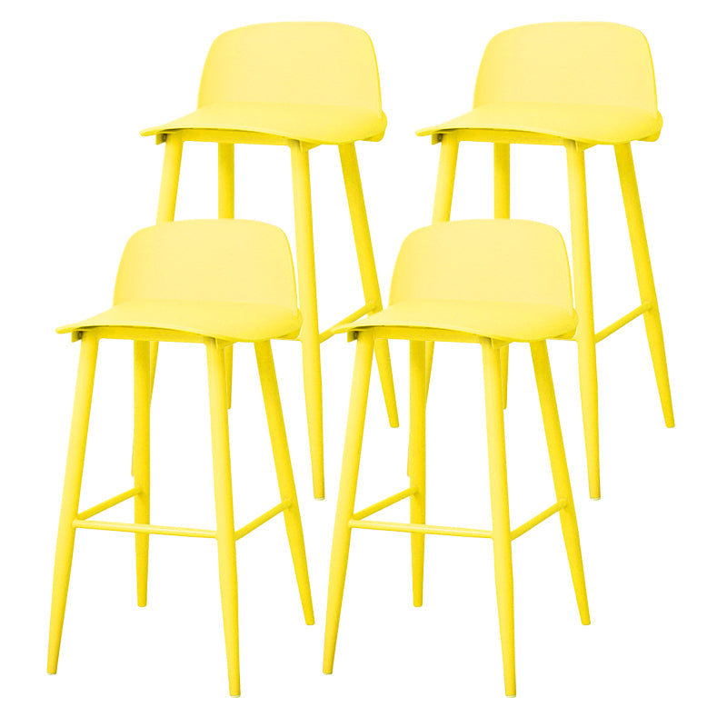 Coffee Shop Footrest Scandinavian Stool Matte Finish Plastic Barstool Yellow 4 Piece Set Bar Stool(30"H) Clearhalo 'Bar Furniture' 'Bar Stools' 'bar_stools' 'furn' 'furn_bar_stools' 'Furniture' 'furniture_bar_stools' 'Kitchen & Dining Furniture' 5034063