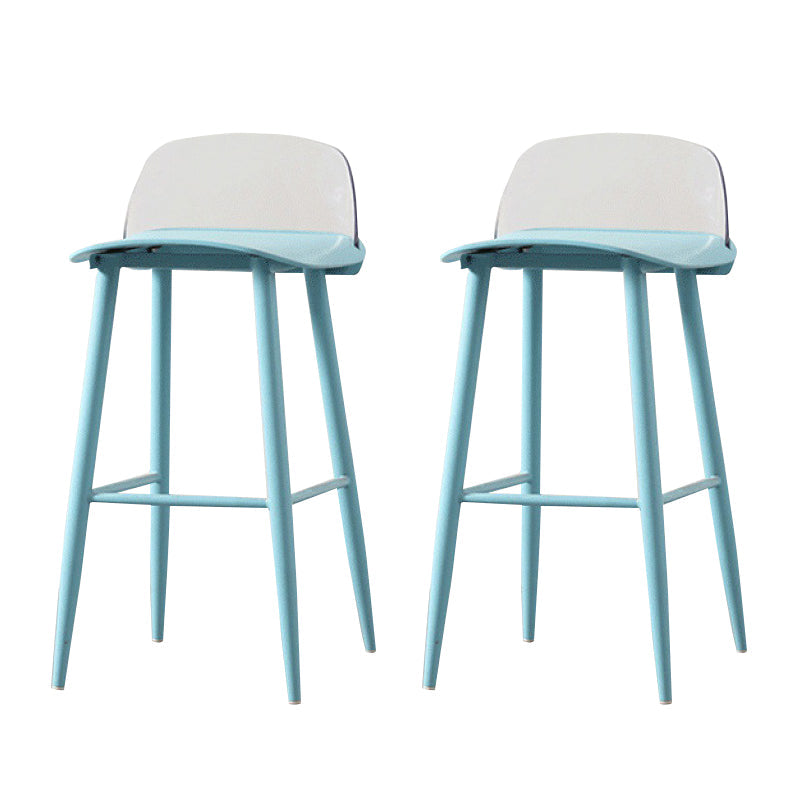 Coffee Shop Footrest Scandinavian Stool Matte Finish Plastic Barstool Blue-Clear 2 Piece Set Bar Stool(30"H) Clearhalo 'Bar Furniture' 'Bar Stools' 'bar_stools' 'furn' 'furn_bar_stools' 'Furniture' 'furniture_bar_stools' 'Kitchen & Dining Furniture' 5034066