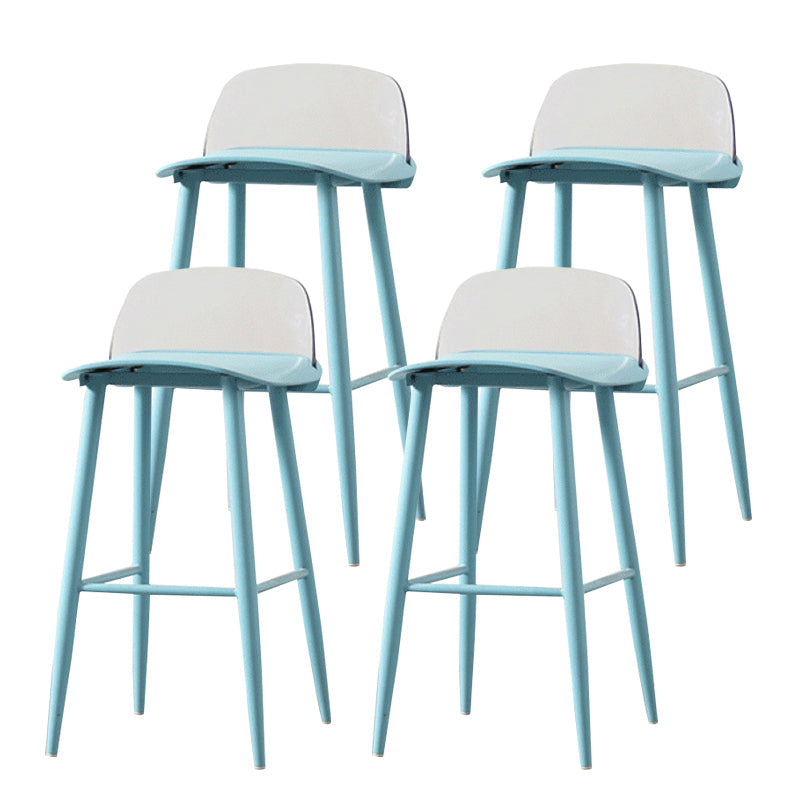 Coffee Shop Footrest Scandinavian Stool Matte Finish Plastic Barstool Blue-Clear 4 Piece Set Bar Stool(30"H) Clearhalo 'Bar Furniture' 'Bar Stools' 'bar_stools' 'furn' 'furn_bar_stools' 'Furniture' 'furniture_bar_stools' 'Kitchen & Dining Furniture' 5034067