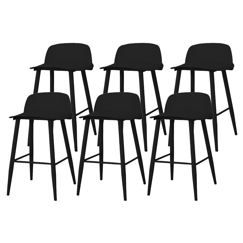 Coffee Shop Footrest Scandinavian Stool Matte Finish Plastic Barstool Black 6 Piece Set Counter Stool (23.5"H) Clearhalo 'Bar Furniture' 'Bar Stools' 'bar_stools' 'furn' 'furn_bar_stools' 'Furniture' 'furniture_bar_stools' 'Kitchen & Dining Furniture' 5034072