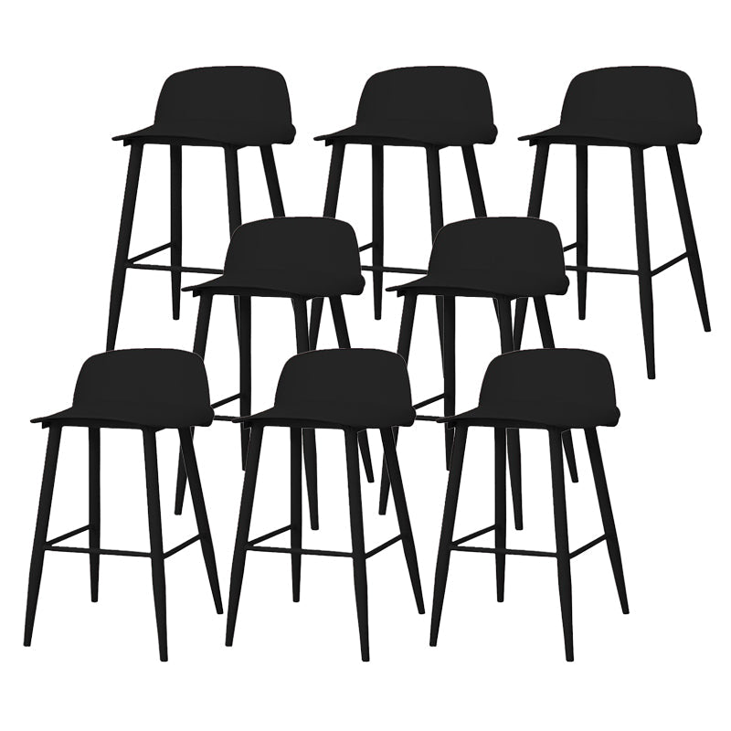 Coffee Shop Footrest Scandinavian Stool Matte Finish Plastic Barstool Black 8 Piece Set Counter Stool (23.5"H) Clearhalo 'Bar Furniture' 'Bar Stools' 'bar_stools' 'furn' 'furn_bar_stools' 'Furniture' 'furniture_bar_stools' 'Kitchen & Dining Furniture' 5034073