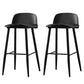 Coffee Shop Footrest Scandinavian Stool Matte Finish Plastic Barstool Black 2 Piece Set Bar Stool(30"H) Clearhalo 'Bar Furniture' 'Bar Stools' 'bar_stools' 'furn' 'furn_bar_stools' 'Furniture' 'furniture_bar_stools' 'Kitchen & Dining Furniture' 5034074