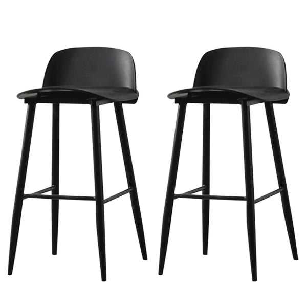 Coffee Shop Footrest Scandinavian Stool Matte Finish Plastic Barstool Black 2 Piece Set Bar Stool(30"H) Clearhalo 'Bar Furniture' 'Bar Stools' 'bar_stools' 'furn' 'furn_bar_stools' 'Furniture' 'furniture_bar_stools' 'Kitchen & Dining Furniture' 5034074