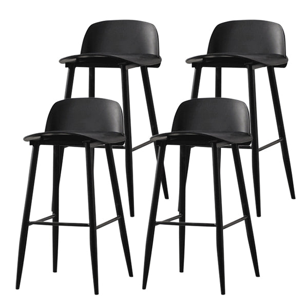 Coffee Shop Footrest Scandinavian Stool Matte Finish Plastic Barstool Black 4 Piece Set Bar Stool(30"H) Clearhalo 'Bar Furniture' 'Bar Stools' 'bar_stools' 'furn' 'furn_bar_stools' 'Furniture' 'furniture_bar_stools' 'Kitchen & Dining Furniture' 5034075