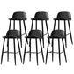 Coffee Shop Footrest Scandinavian Stool Matte Finish Plastic Barstool Black 6 Piece Set Bar Stool(30"H) Clearhalo 'Bar Furniture' 'Bar Stools' 'bar_stools' 'furn' 'furn_bar_stools' 'Furniture' 'furniture_bar_stools' 'Kitchen & Dining Furniture' 5034076