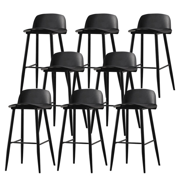 Coffee Shop Footrest Scandinavian Stool Matte Finish Plastic Barstool Black 8 Piece Set Bar Stool(30"H) Clearhalo 'Bar Furniture' 'Bar Stools' 'bar_stools' 'furn' 'furn_bar_stools' 'Furniture' 'furniture_bar_stools' 'Kitchen & Dining Furniture' 5034077