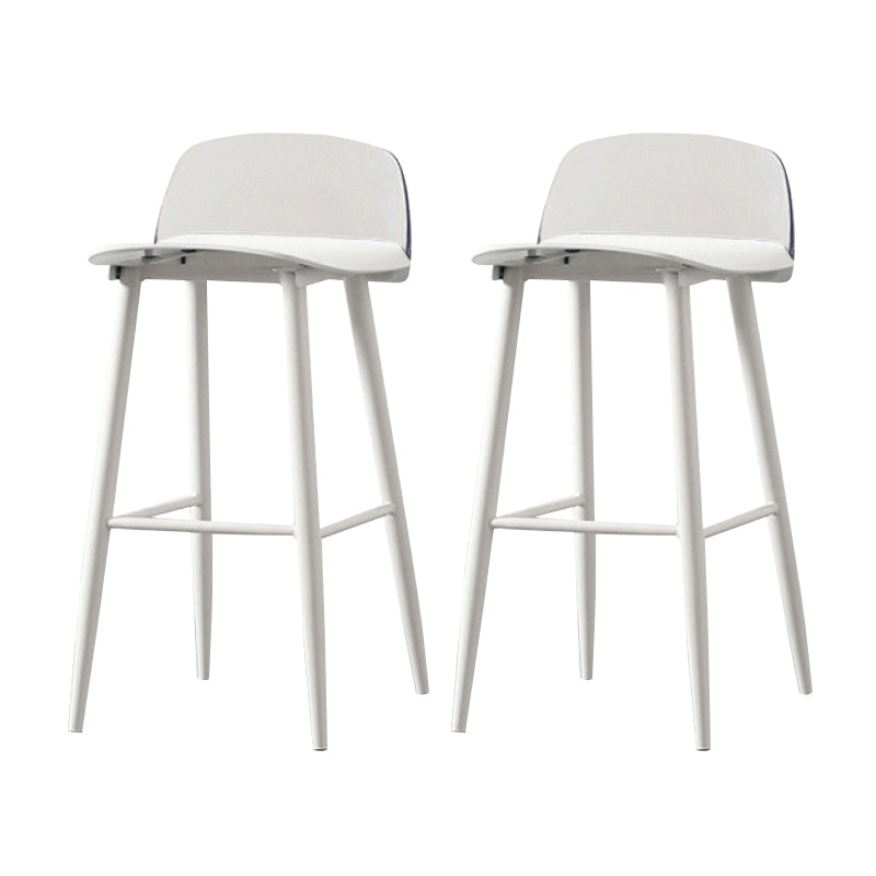 Coffee Shop Footrest Scandinavian Stool Matte Finish Plastic Barstool White-Clear 2 Piece Set Bar Stool(30"H) Clearhalo 'Bar Furniture' 'Bar Stools' 'bar_stools' 'furn' 'furn_bar_stools' 'Furniture' 'furniture_bar_stools' 'Kitchen & Dining Furniture' 5034078