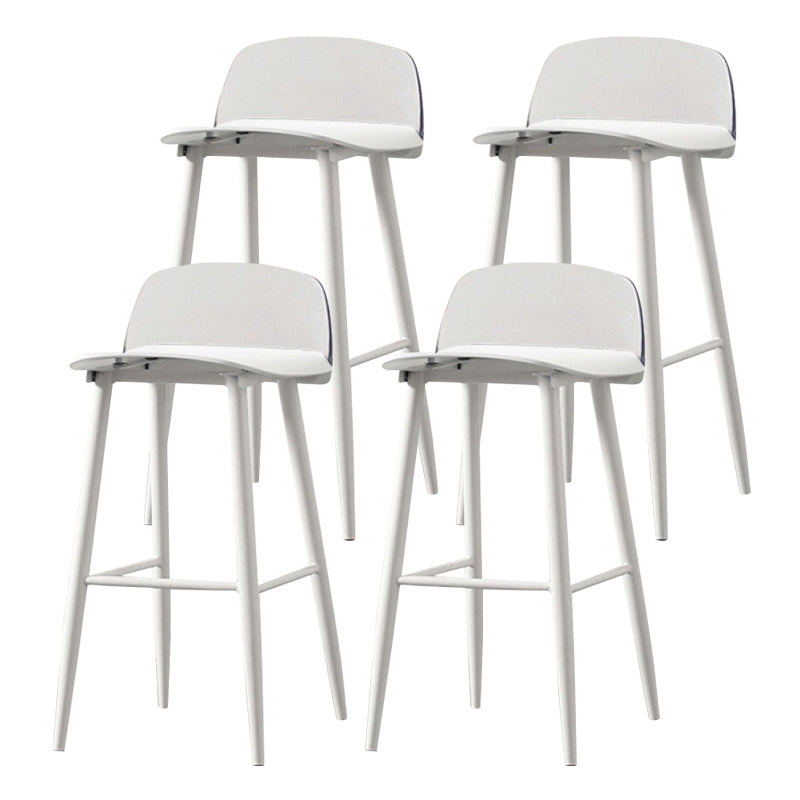 Coffee Shop Footrest Scandinavian Stool Matte Finish Plastic Barstool White-Clear 4 Piece Set Bar Stool(30"H) Clearhalo 'Bar Furniture' 'Bar Stools' 'bar_stools' 'furn' 'furn_bar_stools' 'Furniture' 'furniture_bar_stools' 'Kitchen & Dining Furniture' 5034079