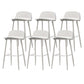 Coffee Shop Footrest Scandinavian Stool Matte Finish Plastic Barstool White-Clear 6 Piece Set Bar Stool(30"H) Clearhalo 'Bar Furniture' 'Bar Stools' 'bar_stools' 'furn' 'furn_bar_stools' 'Furniture' 'furniture_bar_stools' 'Kitchen & Dining Furniture' 5034080