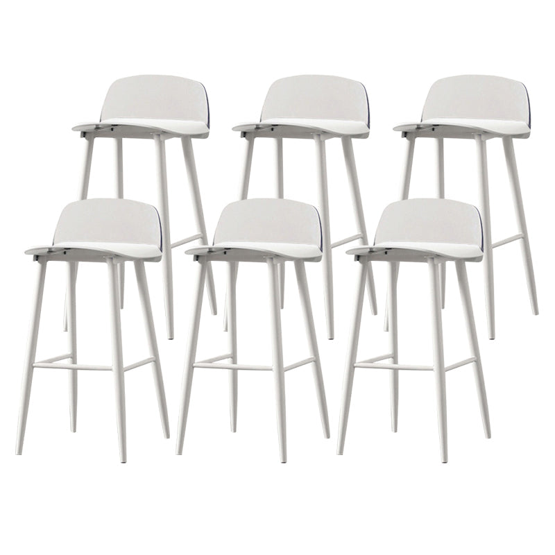 Coffee Shop Footrest Scandinavian Stool Matte Finish Plastic Barstool White-Clear 6 Piece Set Bar Stool(30"H) Clearhalo 'Bar Furniture' 'Bar Stools' 'bar_stools' 'furn' 'furn_bar_stools' 'Furniture' 'furniture_bar_stools' 'Kitchen & Dining Furniture' 5034080