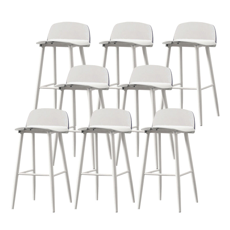 Coffee Shop Footrest Scandinavian Stool Matte Finish Plastic Barstool White-Clear 8 Piece Set Bar Stool(30"H) Clearhalo 'Bar Furniture' 'Bar Stools' 'bar_stools' 'furn' 'furn_bar_stools' 'Furniture' 'furniture_bar_stools' 'Kitchen & Dining Furniture' 5034081