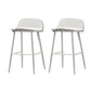 Coffee Shop Footrest Scandinavian Stool Matte Finish Plastic Barstool White-Clear 2 Piece Set Counter Stool (23.5"H) Clearhalo 'Bar Furniture' 'Bar Stools' 'bar_stools' 'furn' 'furn_bar_stools' 'Furniture' 'furniture_bar_stools' 'Kitchen & Dining Furniture' 5034082