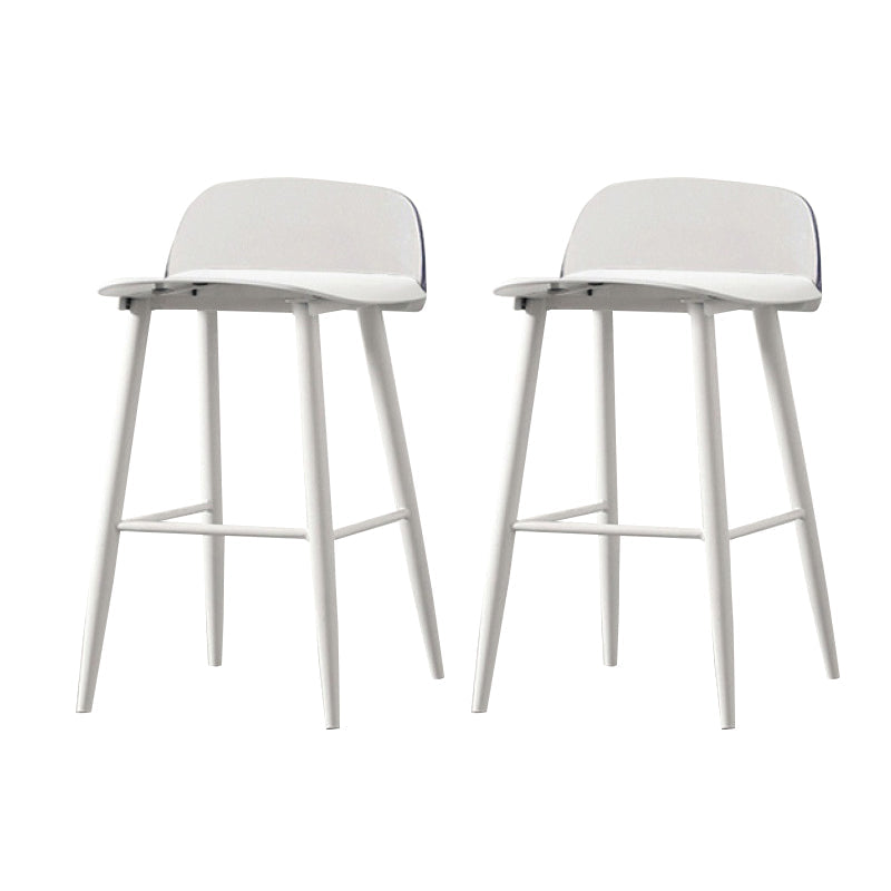 Coffee Shop Footrest Scandinavian Stool Matte Finish Plastic Barstool White-Clear 2 Piece Set Counter Stool (23.5"H) Clearhalo 'Bar Furniture' 'Bar Stools' 'bar_stools' 'furn' 'furn_bar_stools' 'Furniture' 'furniture_bar_stools' 'Kitchen & Dining Furniture' 5034082