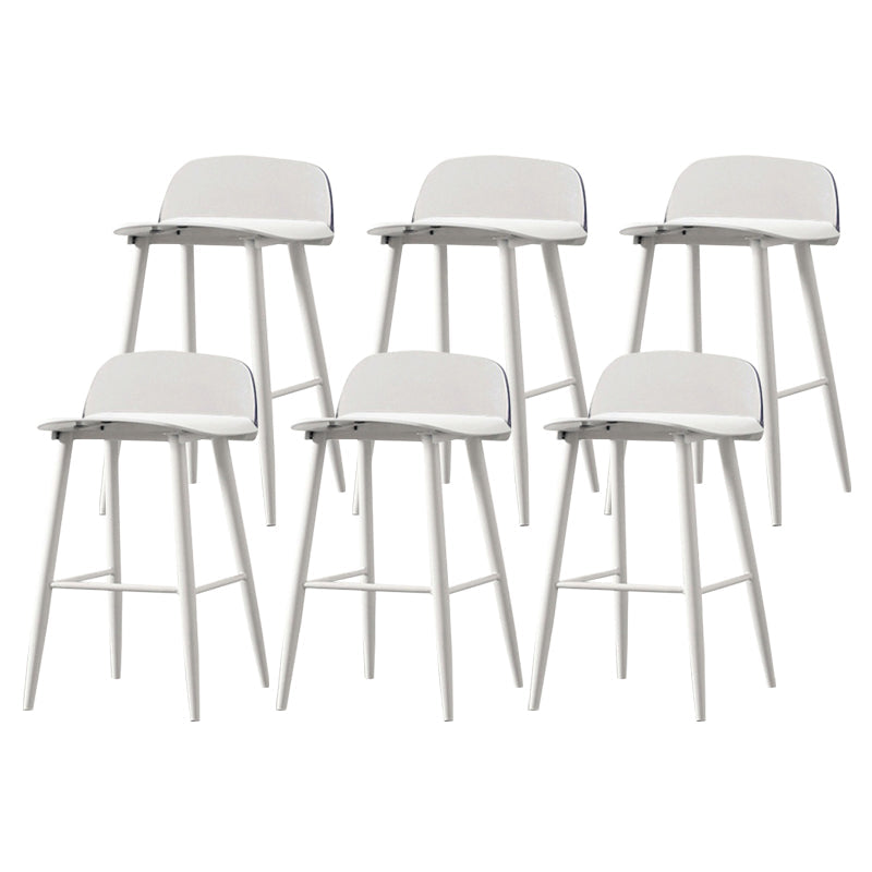 Coffee Shop Footrest Scandinavian Stool Matte Finish Plastic Barstool White-Clear 6 Piece Set Counter Stool (23.5"H) Clearhalo 'Bar Furniture' 'Bar Stools' 'bar_stools' 'furn' 'furn_bar_stools' 'Furniture' 'furniture_bar_stools' 'Kitchen & Dining Furniture' 5034084