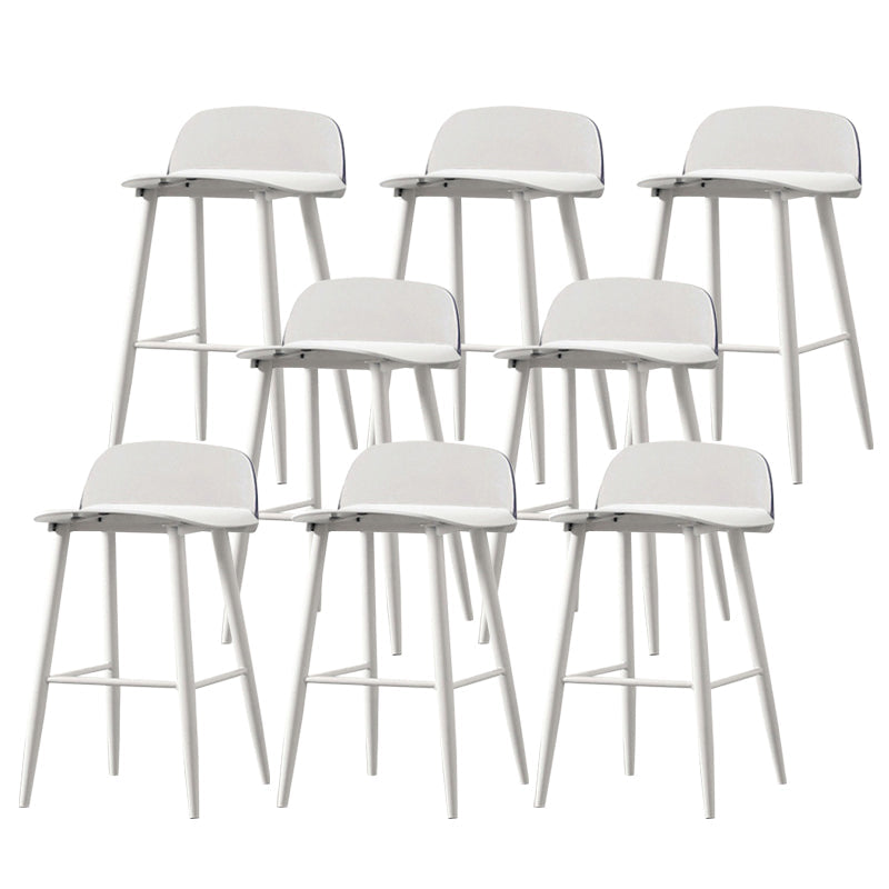 Coffee Shop Footrest Scandinavian Stool Matte Finish Plastic Barstool White-Clear 8 Piece Set Counter Stool (23.5"H) Clearhalo 'Bar Furniture' 'Bar Stools' 'bar_stools' 'furn' 'furn_bar_stools' 'Furniture' 'furniture_bar_stools' 'Kitchen & Dining Furniture' 5034085
