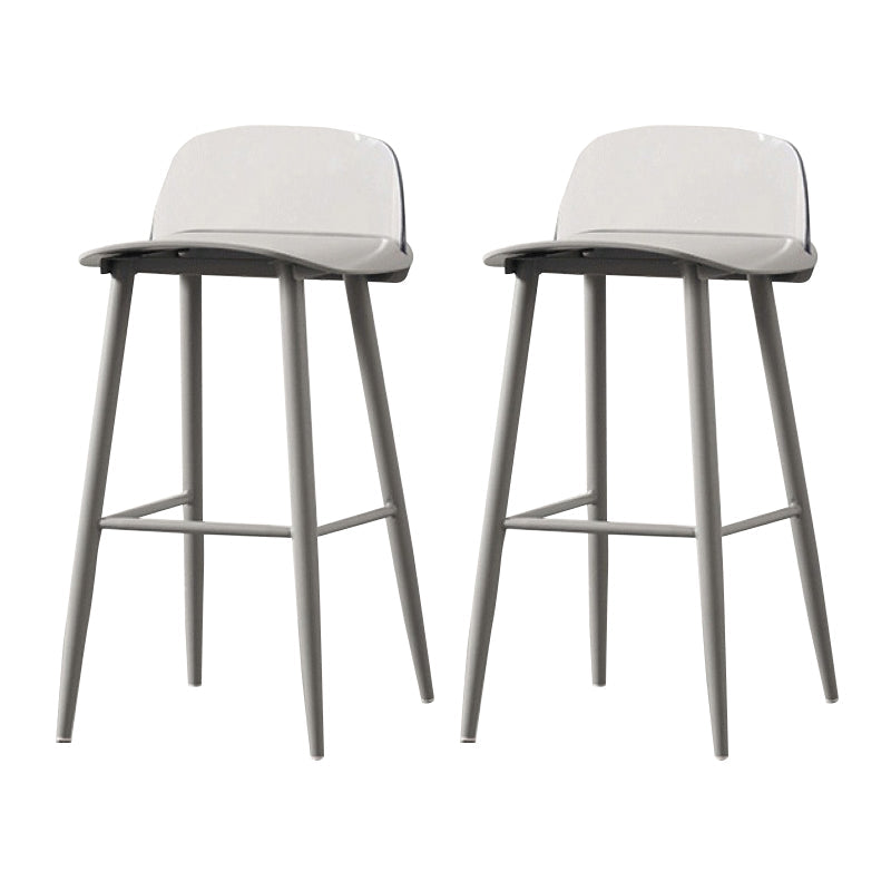 Coffee Shop Footrest Scandinavian Stool Matte Finish Plastic Barstool Gray-Clear 2 Piece Set Bar Stool(30"H) Clearhalo 'Bar Furniture' 'Bar Stools' 'bar_stools' 'furn' 'furn_bar_stools' 'Furniture' 'furniture_bar_stools' 'Kitchen & Dining Furniture' 5034086