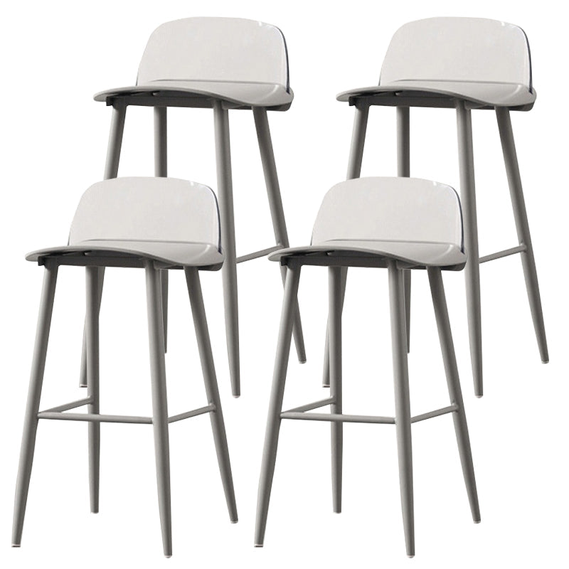 Coffee Shop Footrest Scandinavian Stool Matte Finish Plastic Barstool Gray-Clear 4 Piece Set Bar Stool(30"H) Clearhalo 'Bar Furniture' 'Bar Stools' 'bar_stools' 'furn' 'furn_bar_stools' 'Furniture' 'furniture_bar_stools' 'Kitchen & Dining Furniture' 5034087