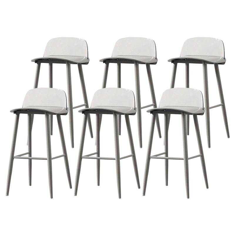 Coffee Shop Footrest Scandinavian Stool Matte Finish Plastic Barstool Gray-Clear 6 Piece Set Bar Stool(30"H) Clearhalo 'Bar Furniture' 'Bar Stools' 'bar_stools' 'furn' 'furn_bar_stools' 'Furniture' 'furniture_bar_stools' 'Kitchen & Dining Furniture' 5034088