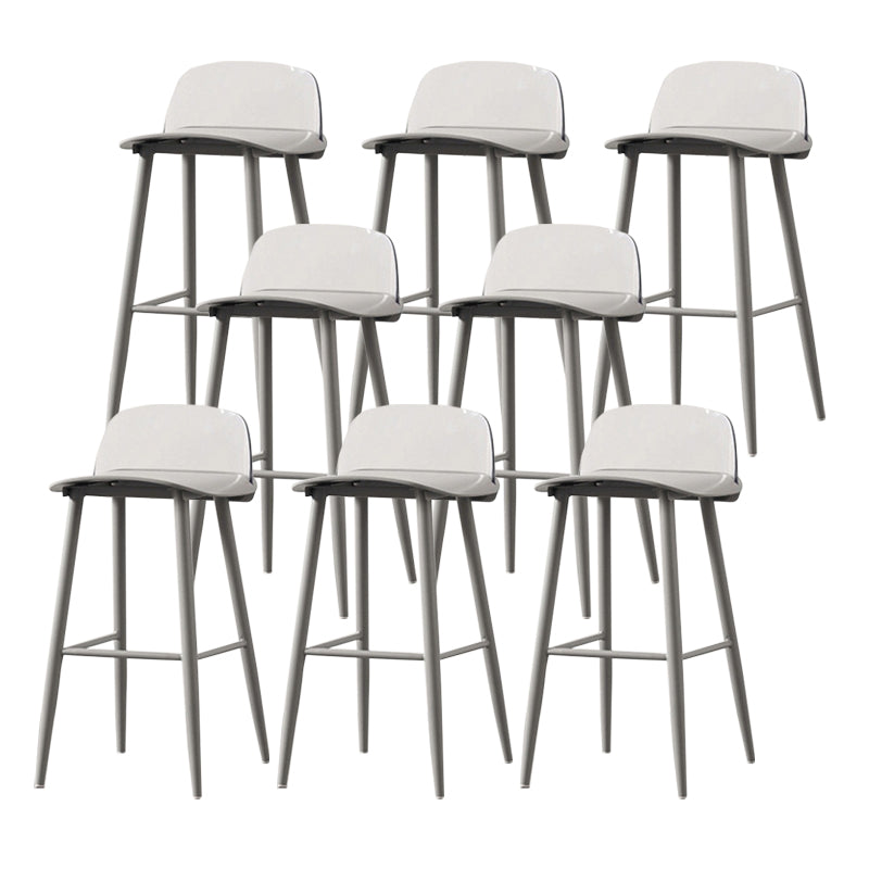 Coffee Shop Footrest Scandinavian Stool Matte Finish Plastic Barstool Gray-Clear 8 Piece Set Bar Stool(30"H) Clearhalo 'Bar Furniture' 'Bar Stools' 'bar_stools' 'furn' 'furn_bar_stools' 'Furniture' 'furniture_bar_stools' 'Kitchen & Dining Furniture' 5034089