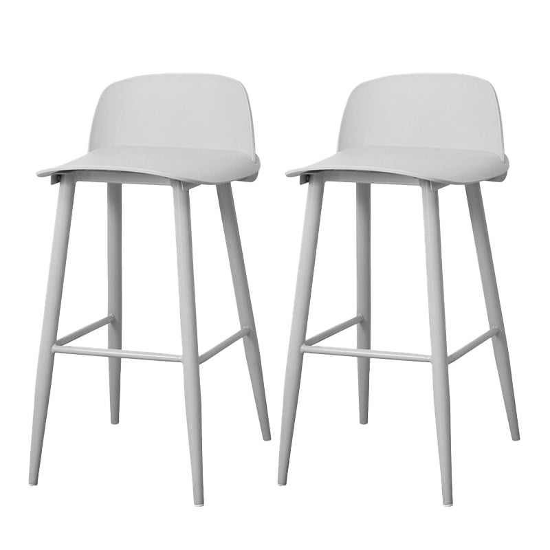 Coffee Shop Footrest Scandinavian Stool Matte Finish Plastic Barstool Grey 2 Piece Set Bar Stool(30"H) Clearhalo 'Bar Furniture' 'Bar Stools' 'bar_stools' 'furn' 'furn_bar_stools' 'Furniture' 'furniture_bar_stools' 'Kitchen & Dining Furniture' 5034090