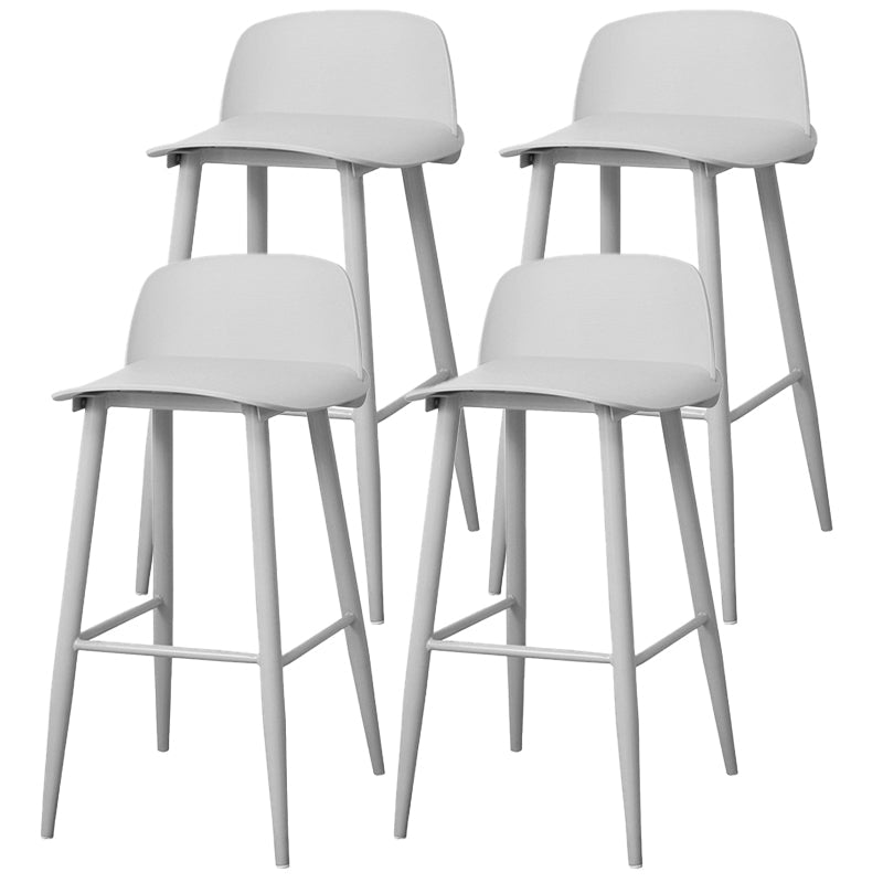 Coffee Shop Footrest Scandinavian Stool Matte Finish Plastic Barstool Grey 4 Piece Set Bar Stool(30"H) Clearhalo 'Bar Furniture' 'Bar Stools' 'bar_stools' 'furn' 'furn_bar_stools' 'Furniture' 'furniture_bar_stools' 'Kitchen & Dining Furniture' 5034091