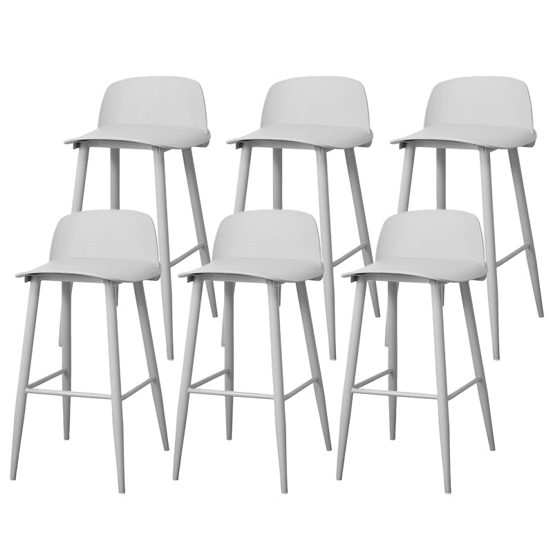 Coffee Shop Footrest Scandinavian Stool Matte Finish Plastic Barstool Grey 6 Piece Set Bar Stool(30"H) Clearhalo 'Bar Furniture' 'Bar Stools' 'bar_stools' 'furn' 'furn_bar_stools' 'Furniture' 'furniture_bar_stools' 'Kitchen & Dining Furniture' 5034092