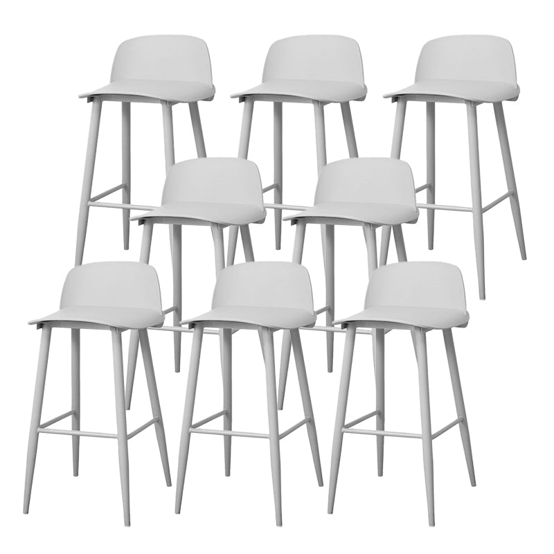 Coffee Shop Footrest Scandinavian Stool Matte Finish Plastic Barstool Grey 8 Piece Set Bar Stool(30"H) Clearhalo 'Bar Furniture' 'Bar Stools' 'bar_stools' 'furn' 'furn_bar_stools' 'Furniture' 'furniture_bar_stools' 'Kitchen & Dining Furniture' 5034093