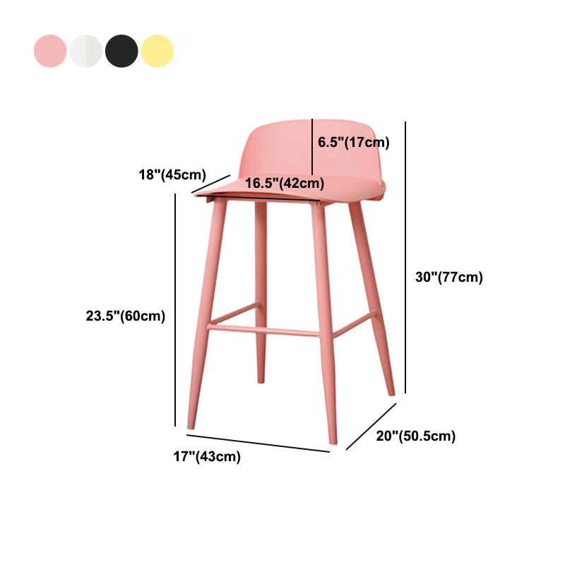 Coffee Shop Footrest Scandinavian Stool Matte Finish Plastic Barstool Clearhalo 'Bar Furniture' 'Bar Stools' 'bar_stools' 'furn' 'furn_bar_stools' 'Furniture' 'furniture_bar_stools' 'Kitchen & Dining Furniture' 5034094