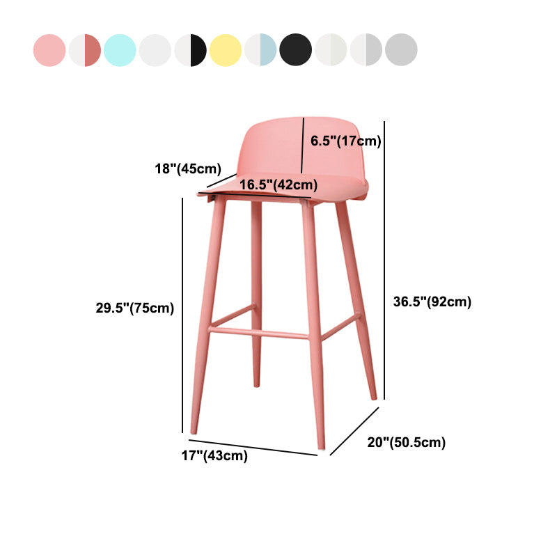 Coffee Shop Footrest Scandinavian Stool Matte Finish Plastic Barstool Clearhalo 'Bar Furniture' 'Bar Stools' 'bar_stools' 'furn' 'furn_bar_stools' 'Furniture' 'furniture_bar_stools' 'Kitchen & Dining Furniture' 5034095