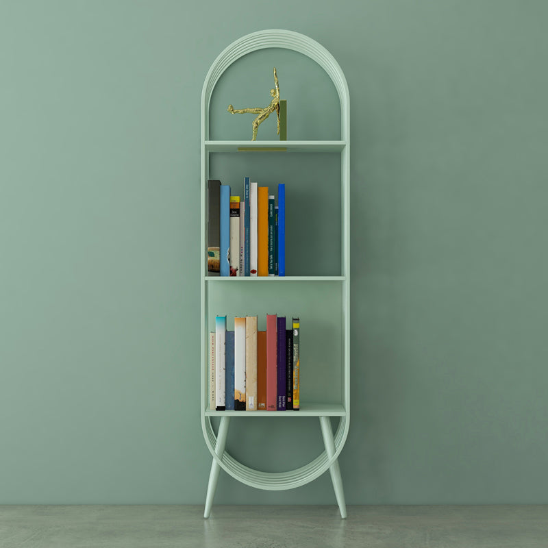 52"H Scandinavian 3-shelf Bookshelf Etagere Shelf Bookcase for Study Room Green Clearhalo 'Bookcases' 'furn' 'furn_bookcases' 'Furniture' 'furniture_bookcases' 'Office Furniture' 5034957