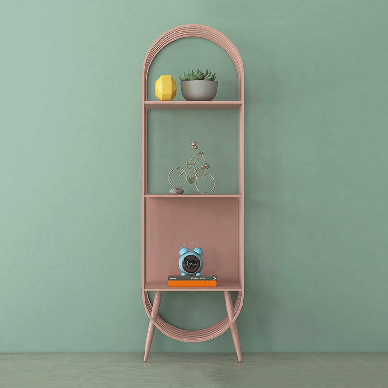 52"H Scandinavian 3-shelf Bookshelf Etagere Shelf Bookcase for Study Room Pink Clearhalo 'Bookcases' 'furn' 'furn_bookcases' 'Furniture' 'furniture_bookcases' 'Office Furniture' 5034958