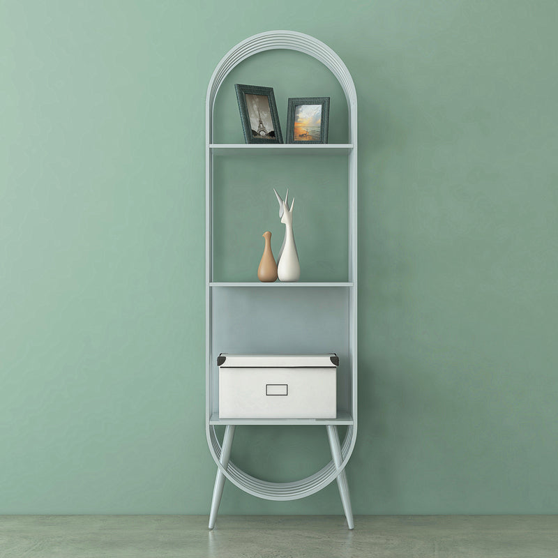 52"H Scandinavian 3-shelf Bookshelf Etagere Shelf Bookcase for Study Room Grey Clearhalo 'Bookcases' 'furn' 'furn_bookcases' 'Furniture' 'furniture_bookcases' 'Office Furniture' 5034960