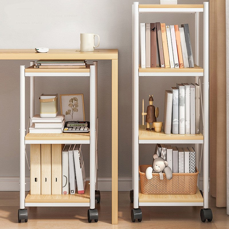 Scandinavian Style Etagere Bookcase Metal Open Back Bookshelf with Wheels Clearhalo 'Bookcases' 'furn' 'furn_bookcases' 'Furniture' 'furniture_bookcases' 'Office Furniture' 5034970