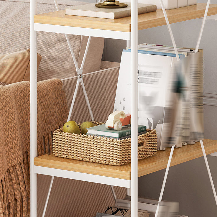 Scandinavian Style Etagere Bookcase Metal Open Back Bookshelf with Wheels Clearhalo 'Bookcases' 'furn' 'furn_bookcases' 'Furniture' 'furniture_bookcases' 'Office Furniture' 5034977