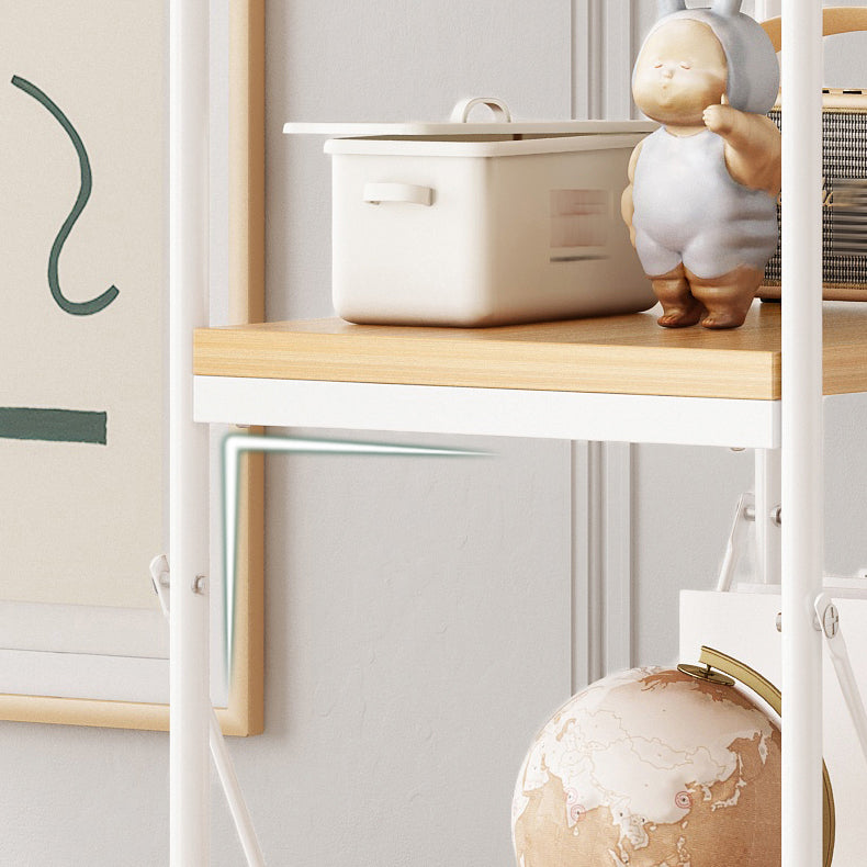 Scandinavian Style Etagere Bookcase Metal Open Back Bookshelf with Wheels Clearhalo 'Bookcases' 'furn' 'furn_bookcases' 'Furniture' 'furniture_bookcases' 'Office Furniture' 5034978