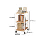 Scandinavian Style Etagere Bookcase Metal Open Back Bookshelf with Wheels Clearhalo 'Bookcases' 'furn' 'furn_bookcases' 'Furniture' 'furniture_bookcases' 'Office Furniture' 5034980