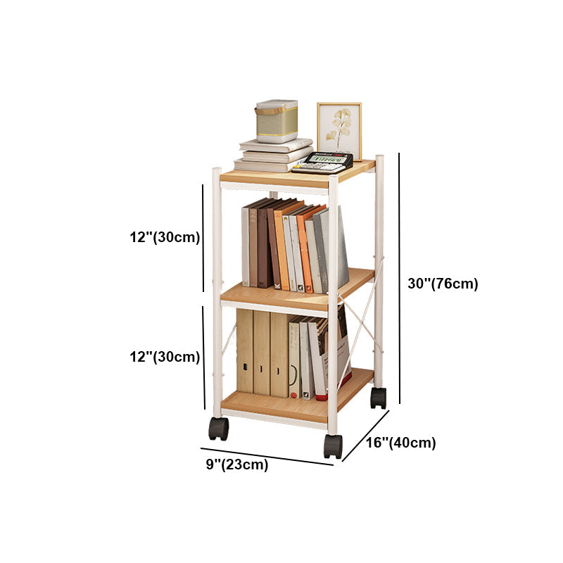 Scandinavian Style Etagere Bookcase Metal Open Back Bookshelf with Wheels Clearhalo 'Bookcases' 'furn' 'furn_bookcases' 'Furniture' 'furniture_bookcases' 'Office Furniture' 5034980