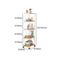 Scandinavian Style Etagere Bookcase Metal Open Back Bookshelf with Wheels Clearhalo 'Bookcases' 'furn' 'furn_bookcases' 'Furniture' 'furniture_bookcases' 'Office Furniture' 5034983