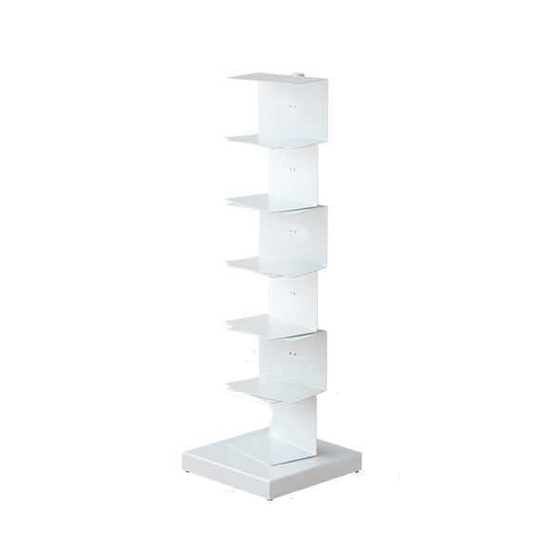 Scandinavian Vertical Corner Bookshelf Stainless Steel Material Bookshelf for Office White 13.8"L x 13.8"W x 42.9"H Clearhalo 'Bookcases' 'Furniture' 'furniture_bookcases' 'Office Furniture' 5034987