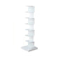 Scandinavian Vertical Corner Bookshelf Stainless Steel Material Bookshelf for Office White 13.8"L x 13.8"W x 49.6"H Clearhalo 'Bookcases' 'Furniture' 'furniture_bookcases' 'Office Furniture' 5034988