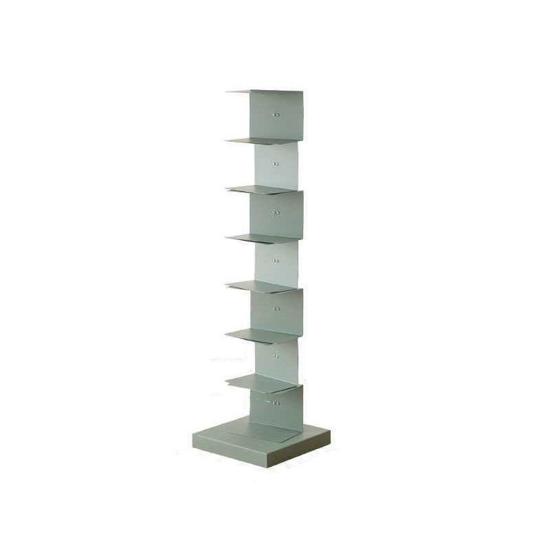 Scandinavian Vertical Corner Bookshelf Stainless Steel Material Bookshelf for Office Green 13.8"L x 13.8"W x 49.6"H Clearhalo 'Bookcases' 'Furniture' 'furniture_bookcases' 'Office Furniture' 5035001