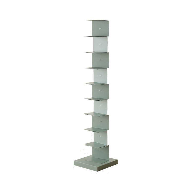 Scandinavian Vertical Corner Bookshelf Stainless Steel Material Bookshelf for Office Green 13.8"L x 13.8"W x 63.4"H Clearhalo 'Bookcases' 'Furniture' 'furniture_bookcases' 'Office Furniture' 5035004