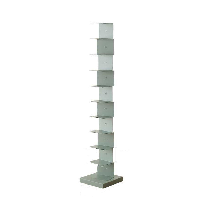 Scandinavian Vertical Corner Bookshelf Stainless Steel Material Bookshelf for Office Green 13.8"L x 13.8"W x 70.1"H Clearhalo 'Bookcases' 'Furniture' 'furniture_bookcases' 'Office Furniture' 5035005